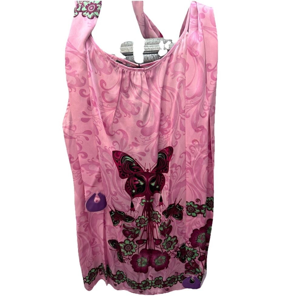 Gusto pink butterfly top with scarf Medium - Picture 9 of 9
